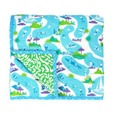 Kingsize bedsprei quilt en/of deken  - Speels Strand Motief gezeefdrukt - 254 x 254 cm