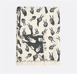 Plaid Peace teken, donkergrijs -  130x180 cm