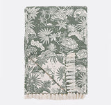 Plaid Turtle Island, groen - 130x180 cm