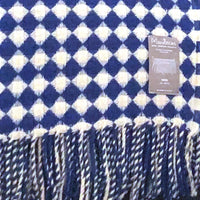 Burel Factory - Plaid/deken 100% wol, blauw geruit dessin