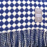 Burel Factory - Plaid/deken 100% wol, blauw geruit dessin